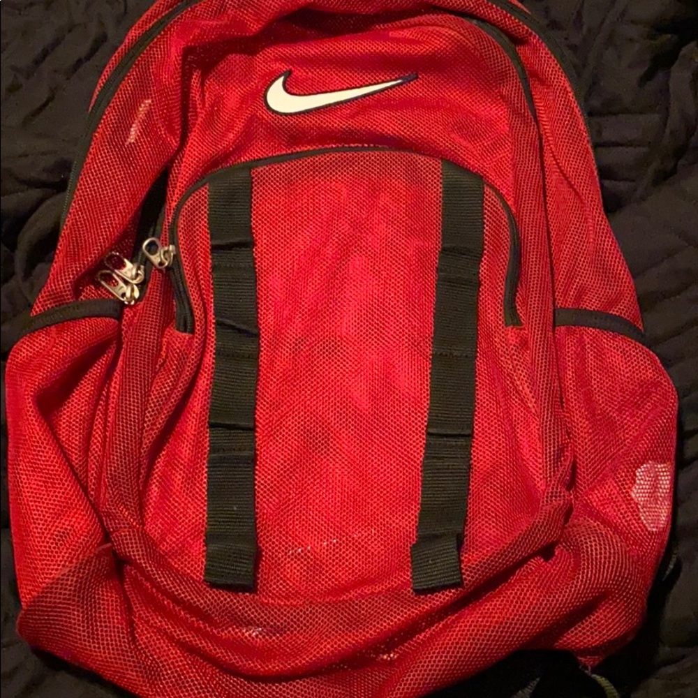 Red Mesh Nike Backpack